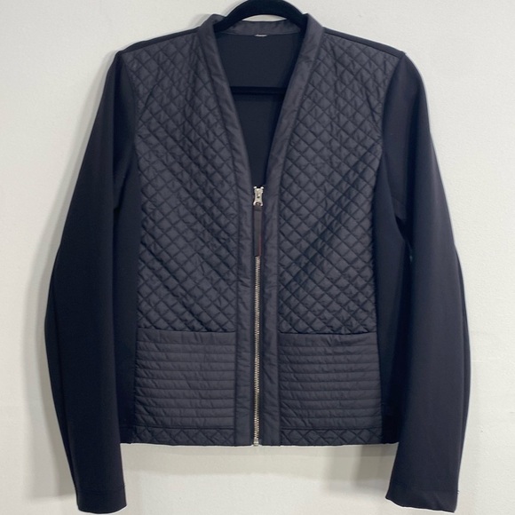 Lululemon Quilted Cardigan & Again Zip Up Black - Picture 1 of 10